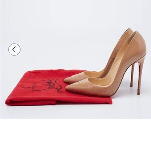 Christian Louboutin Beige Patent Leather Pigalle Follies Pumps Size 40.5 NEW